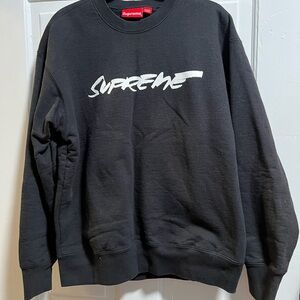 Supreme Futura Logo Black Crewneck Sweater
